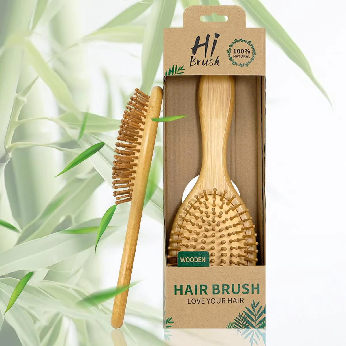 Shiva™ Bambus Haarbürsten Set mit Geschenkbox